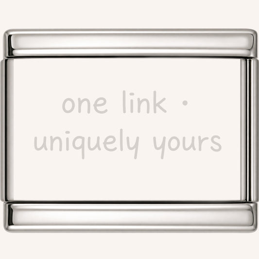 Custom photo Italian charm link made from a customer-uploaded image