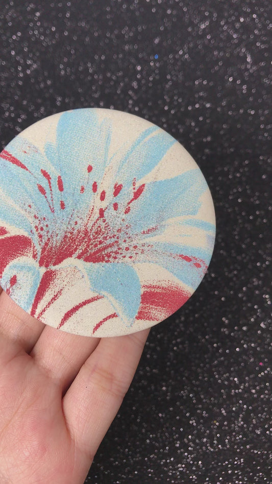 Aqua Rust Soft Bloom Pocket Mirror