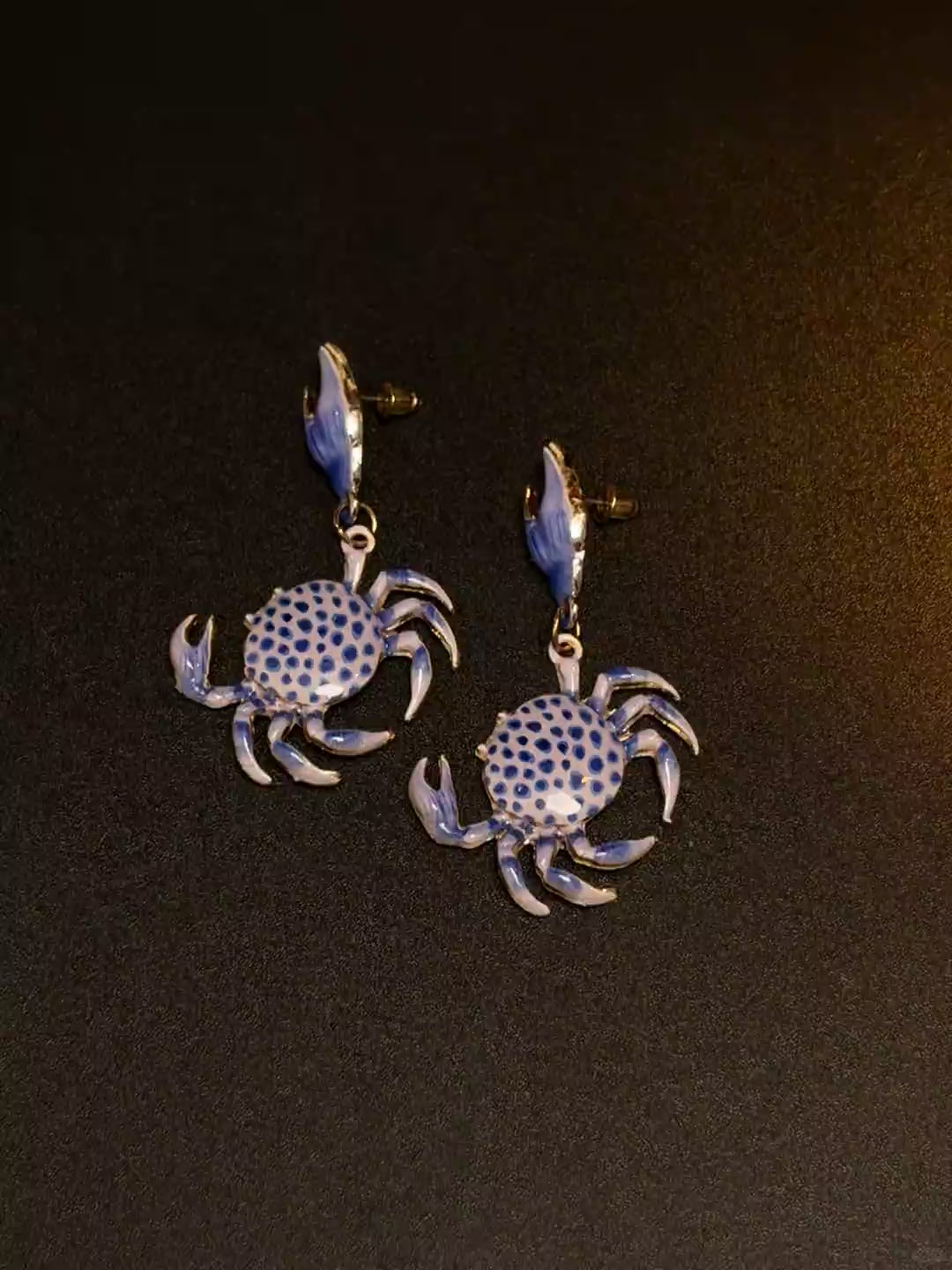 lue crab drop earrings for summer outfits, photos, and coastal jewelry looks